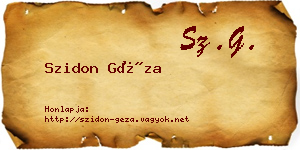Szidon Géza névjegykártya